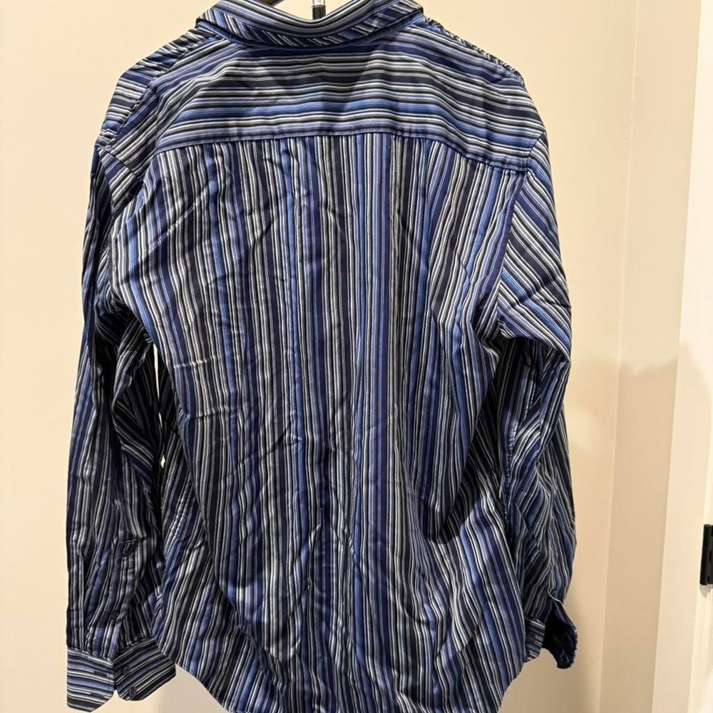 7 Diamonds blue striped button up shirt Size XL - Picture 6 of 6